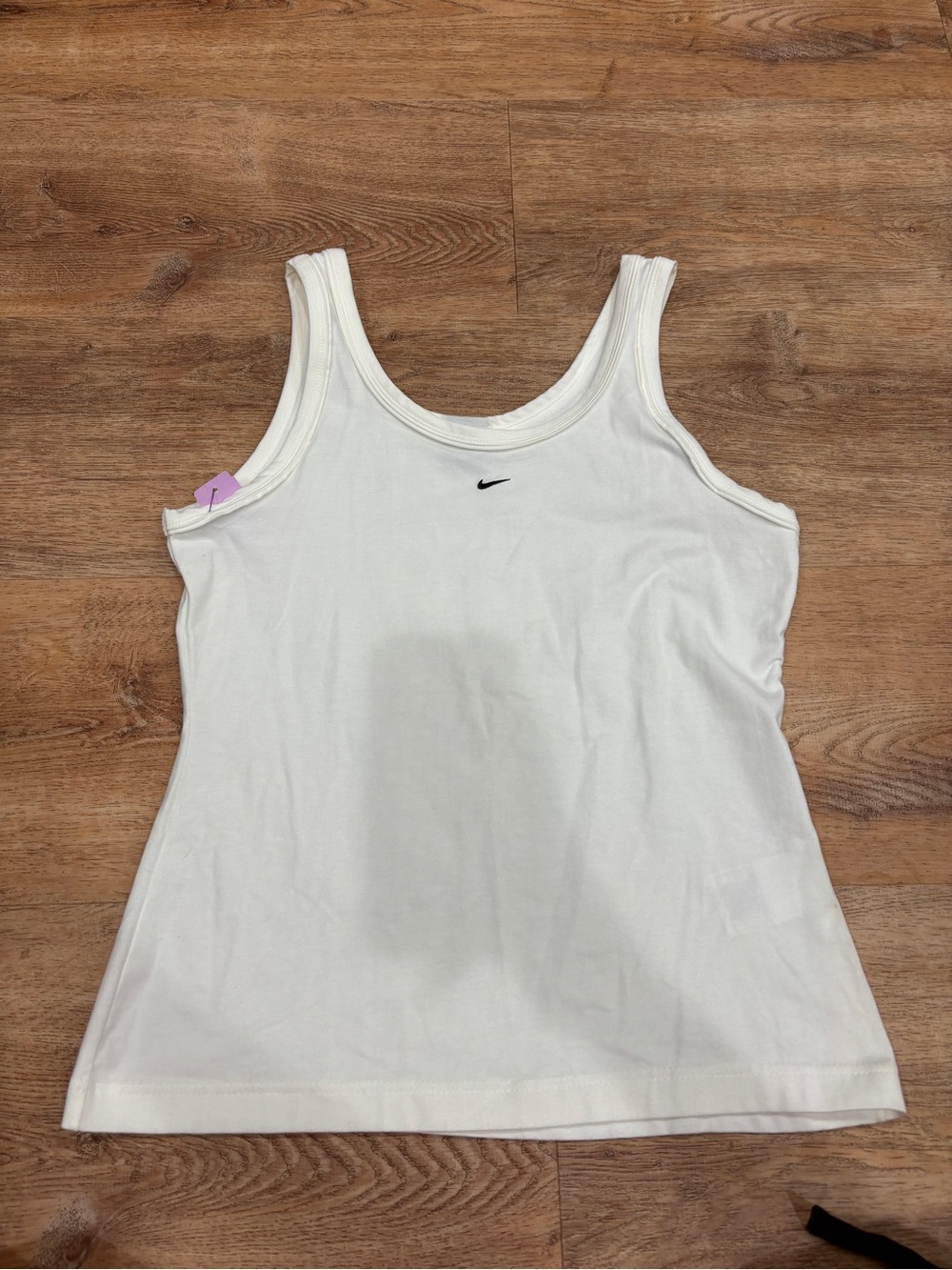 Nike Women's White Tank Top with Black Swoosh